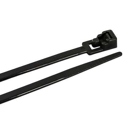 Forney Cable Tie, 8 in L, 2 in Max Bundle Dia., Black, Nylon 6/6, 50 lb Strength, 25 PK 62056